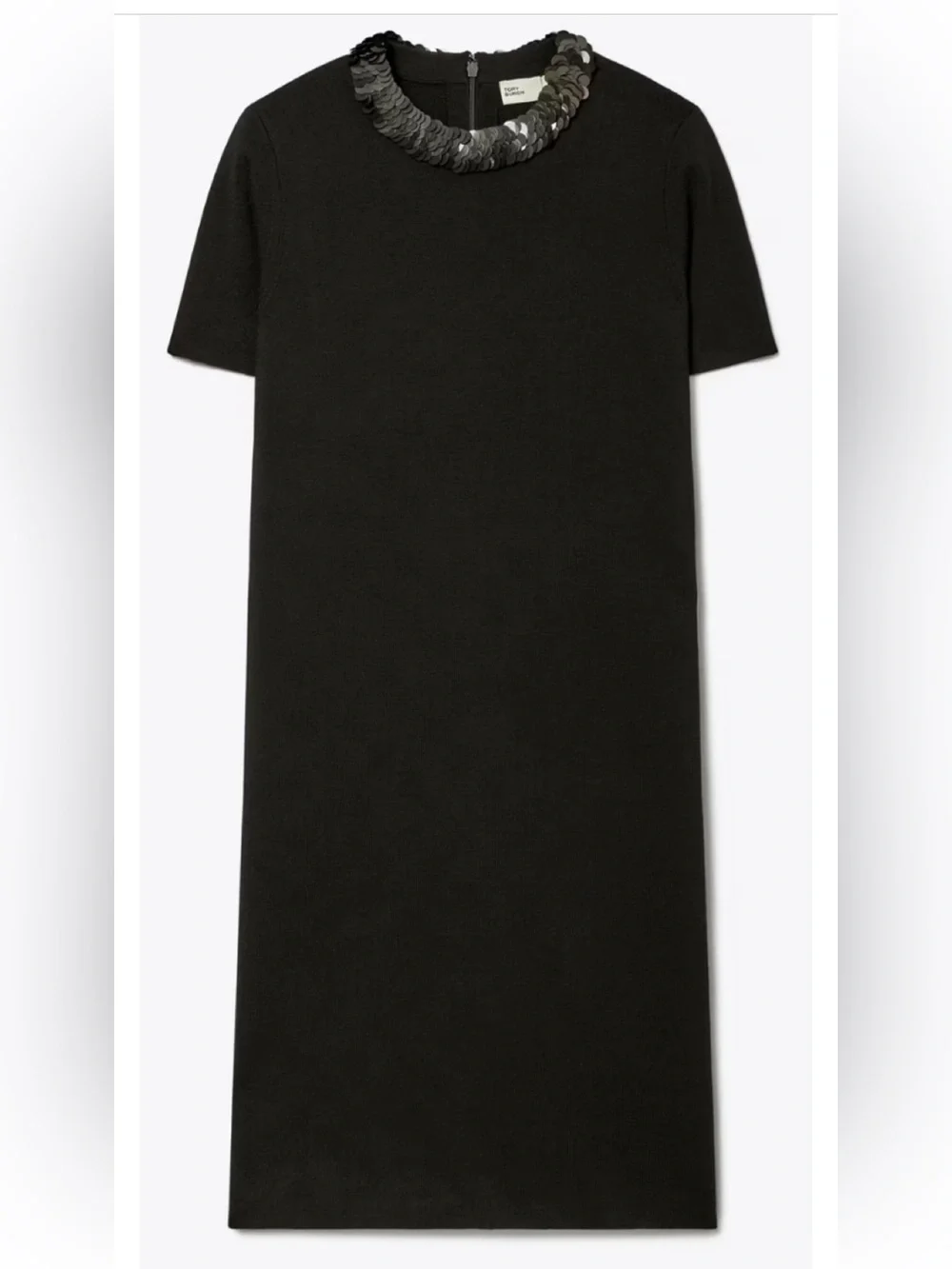 Like New Tory Burch Merino Wool Sequin Collar Sweater Dress